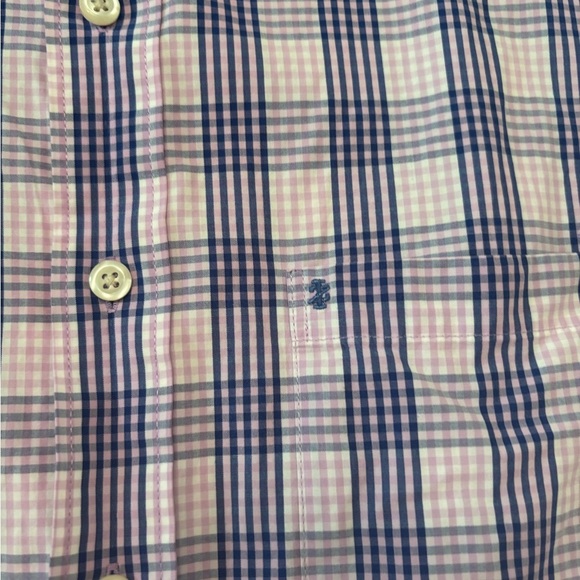 IZOD Pink Blue Plaid Button Down Shirt Men’s 2XLT Long Sleeve Classic Fit - Picture 2 of 6